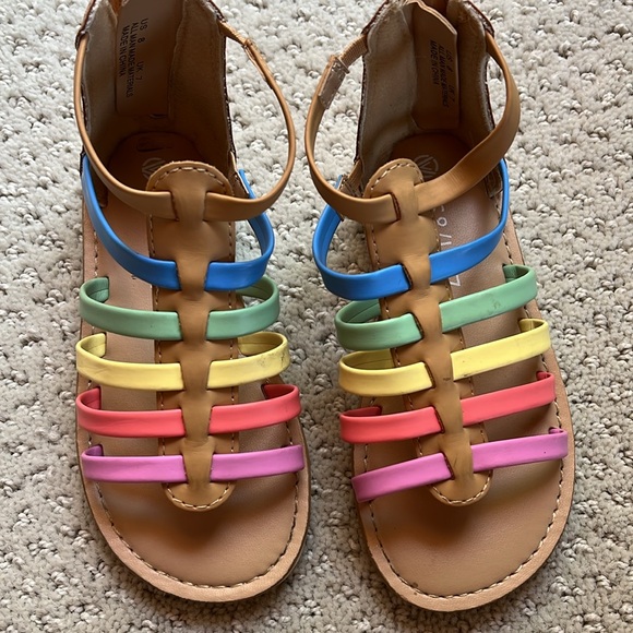 Colorful Kids Sandals size 8 little girls - Picture 2 of 4